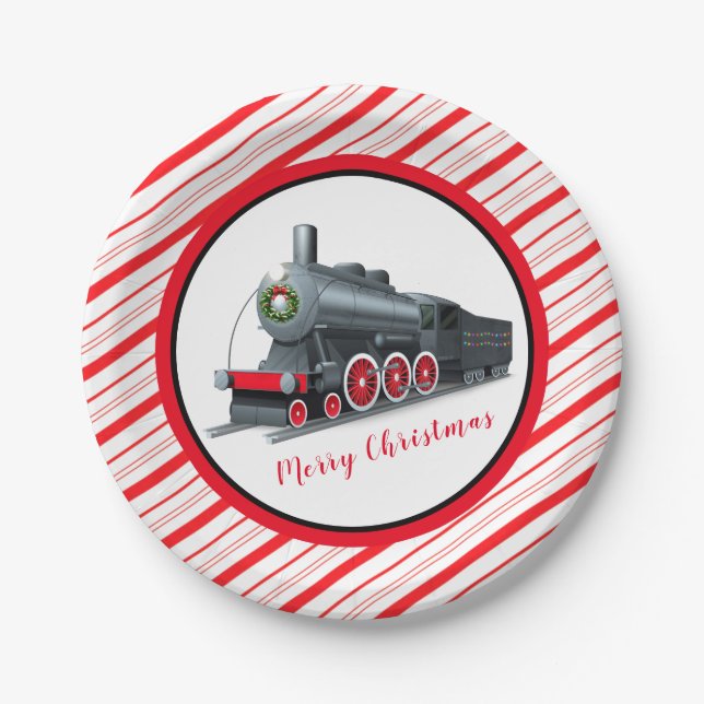 Christmas Train Paper Plates (Front)