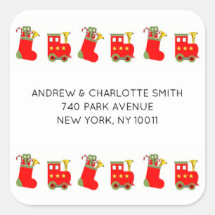 Christmas Train Square Sticker
