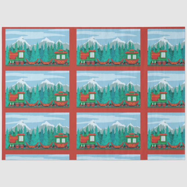 Christmas Train Tissue Paper (Front)