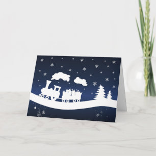 Christmas Train with Gifts Greeting Card