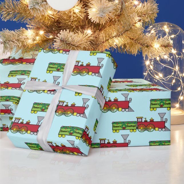 Christmas Train Wrapping Paper (Holidays)