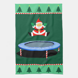 Christmas Trampoline Santa Claus Kitchen Towel