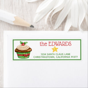 Christmas Treat Cupcake Return Address Label
