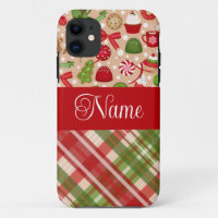 Christmas treats and plaid personalized design