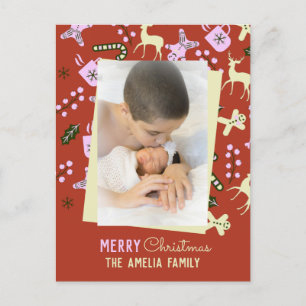 Christmas Treats Holiday Festive Family Photo Postcard