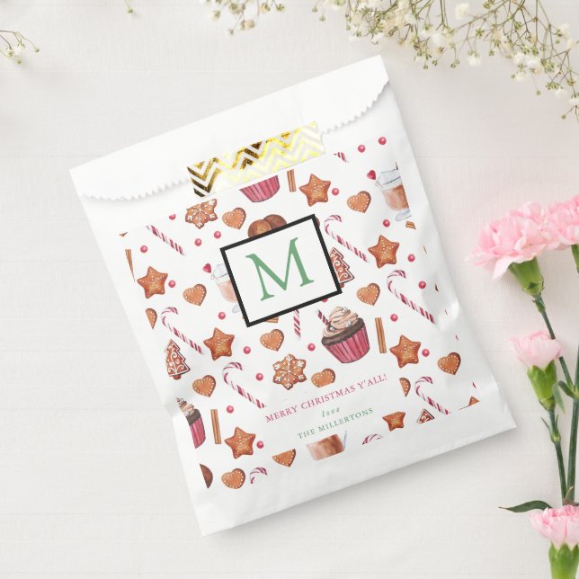 Christmas Treats Merry Christmas Monogram Favour Bag (Sealed)