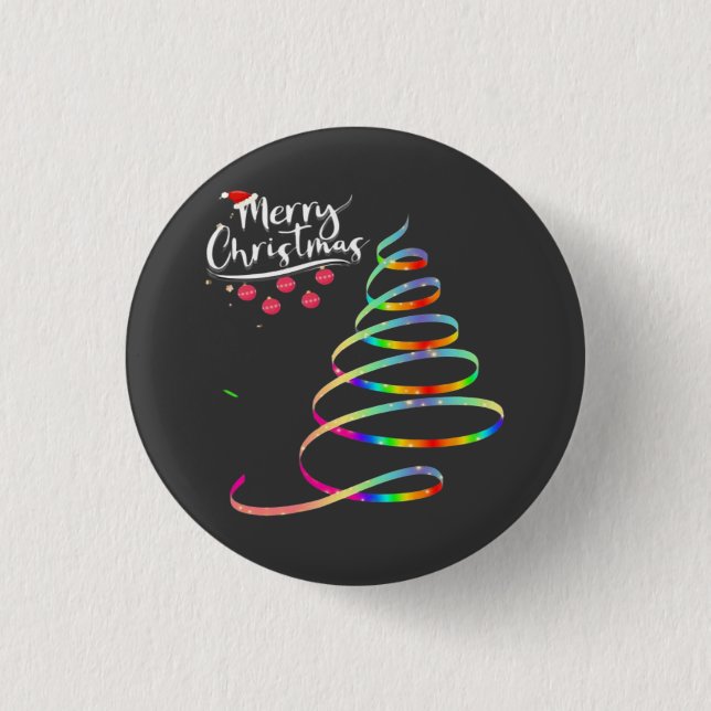  Christmas Tree   1 Inch Round Button (Front)