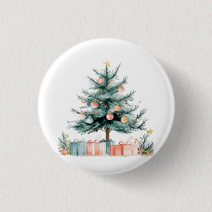 Christmas tree  1 inch round button