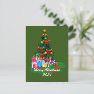 Christmas Tree 2021 Green Postcard