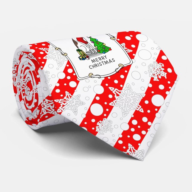 Christmas Tree 2 Greyhound (brindle white) Dog Fun Tie (Rolled)