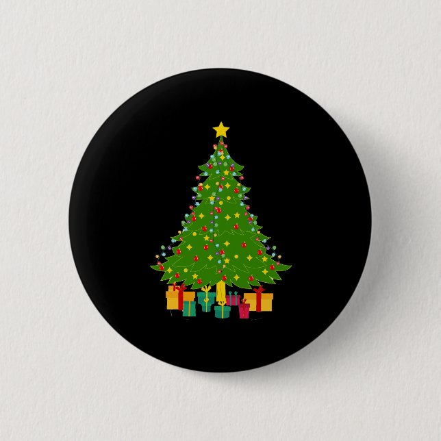 Christmas Tree 2 Inch Round Button (Front)