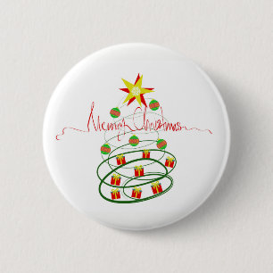 Christmas tree 2 inch round button