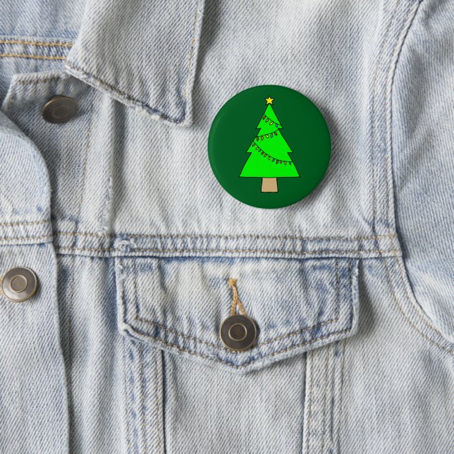 Christmas Tree 2 Inch Round Button (In Situ)
