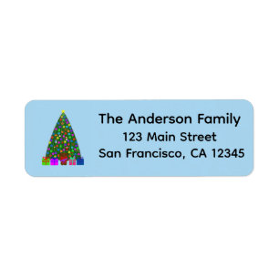 Christmas Tree #3 Return Address Labels