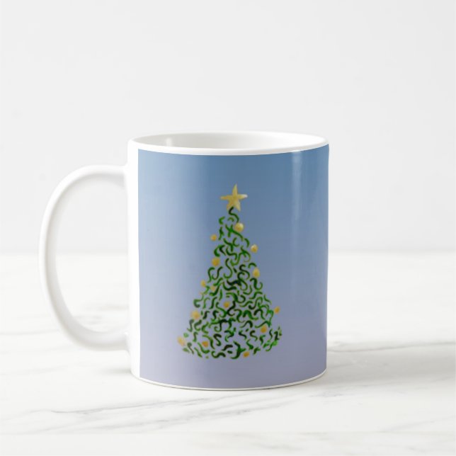 Christmas Tree Abstract Design Coffee Mug (Left)