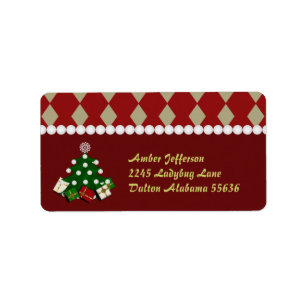 Christmas Tree Address Stickers
