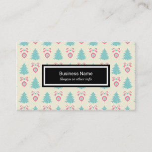 Christmas Tree And Bauble Pattern Business Card