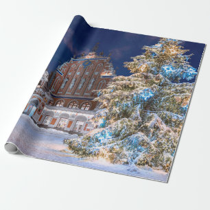 Christmas tree and Blackheads house in Riga Wrapping Paper