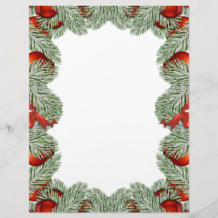 Christmas tree and bulb decoration letterhead
