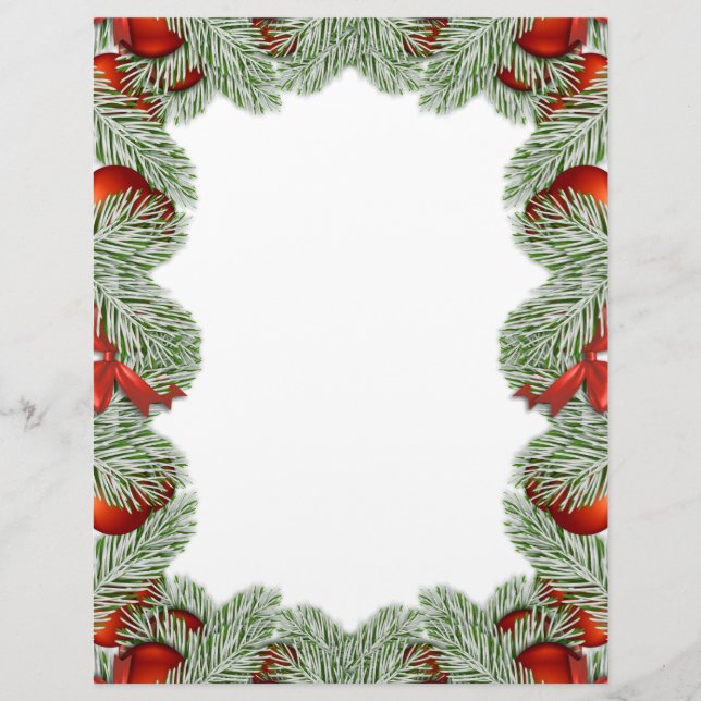 Christmas tree and bulb decoration letterhead (Front)