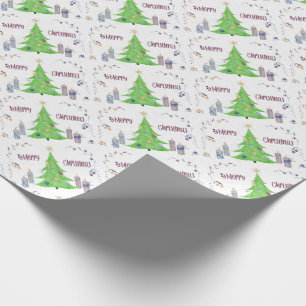 Christmas Tree and Candles Wrapping Paper