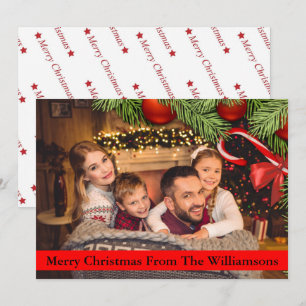 Christmas Tree and Candy Cane Border Holiday Card