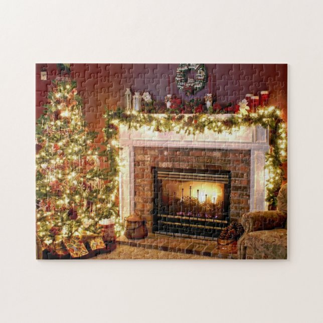 Christmas Tree and Fireplace Photo Puzzle (Horizontal)