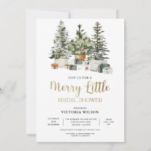Christmas Tree And Gifts Bridal Shower Invitation