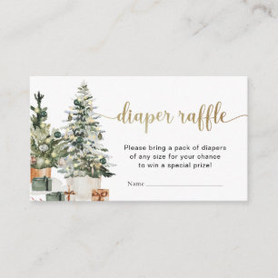 Christmas Tree And Gifts Diaper Raffle Enclosure Card
