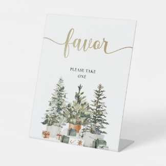 Christmas Tree And Gifts Favour Sign