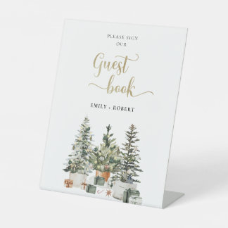 Christmas Tree And Gifts Guest Book Sign