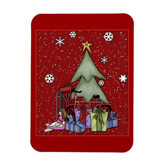 Christmas tree and gifts magnet (Vertical)