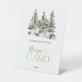 Christmas Tree And Gifts Recipe Card Sign