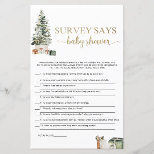 Christmas Tree And Gifts Survey Says Game Card
