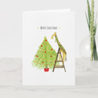 Christmas Tree and Giraffe on a Ladder