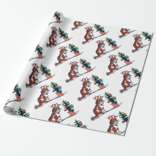 Christmas Tree and Kitten, Louis Wain Wrapping Paper