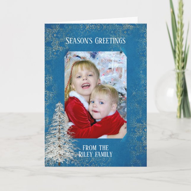 Christmas tree and personalized photo frame card (Front)