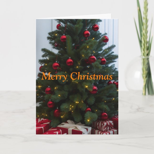 Christmas Tree and Presents Holiday Card (Front)