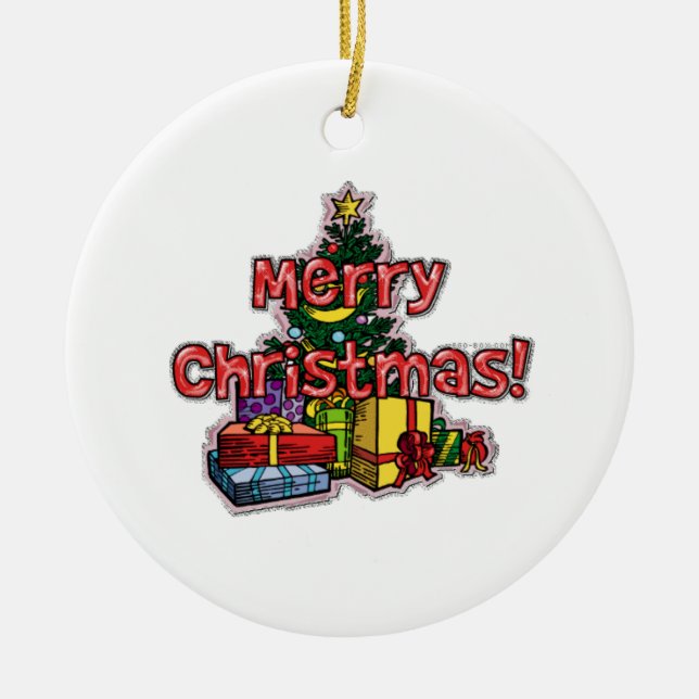 Christmas tree and presents ornament (Front)