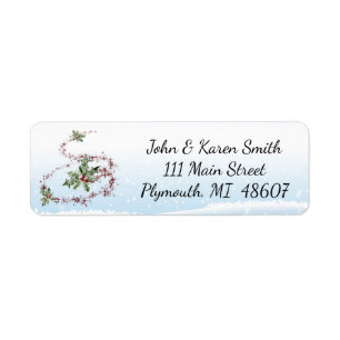 Christmas tree and Snow Mailing Label