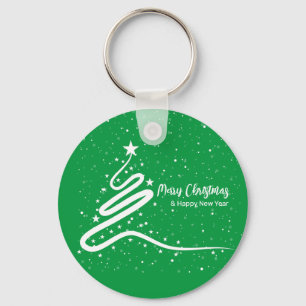 Christmas Tree and Snowfall Keychain