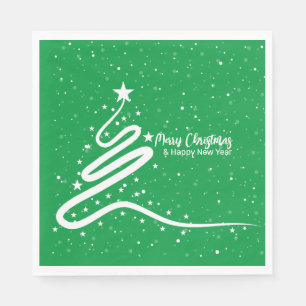 Christmas Tree and Snowfall  Paper Napkins 