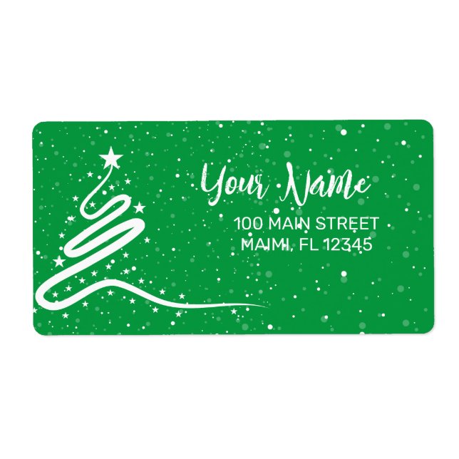 Christmas Tree and Snowfall Return Address (Front)