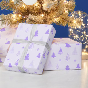 Christmas Tree  and Snowflakes Modern Christmas Wrapping Paper
