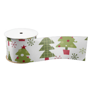 Christmas Tree and Snowflakes  Satin Ribbon