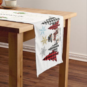 Christmas Tree and Snowman Table Runner