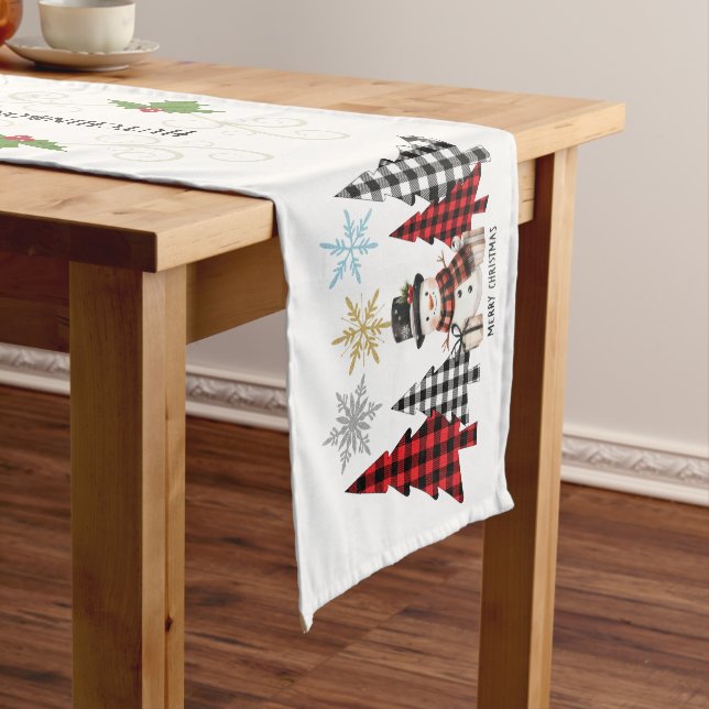 Christmas Tree and Snowman Table Runner (In Situ)