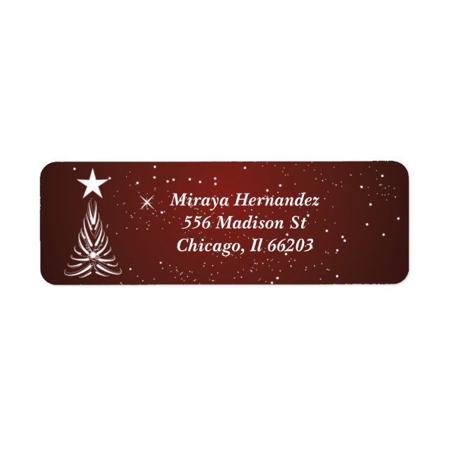 Christmas Tree and Star On Top Address Labels (Front)