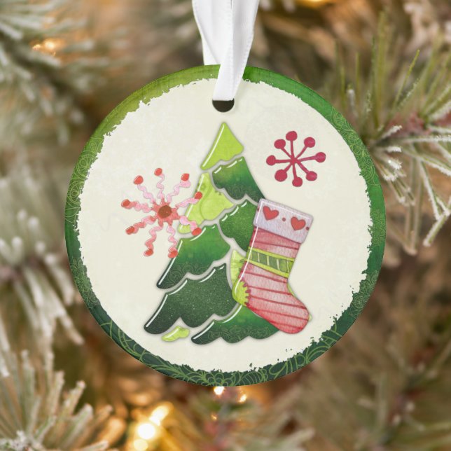 Christmas Tree and Stocking Whimsey Ornament (Tree)