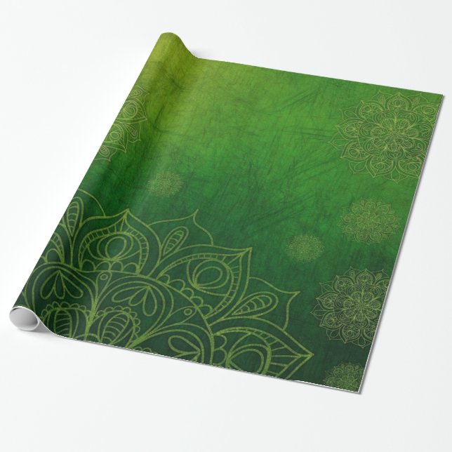 Christmas Tree and Stocking Whimsey Wrapping Paper (Unrolled)
